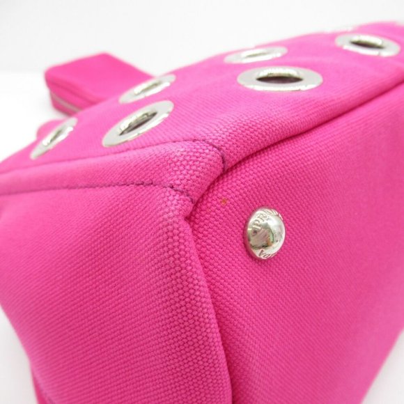 AUTHENTIC PRADA Canapa Tote Bag crossbody 2 way canvas Pink - Picture 5 of 12